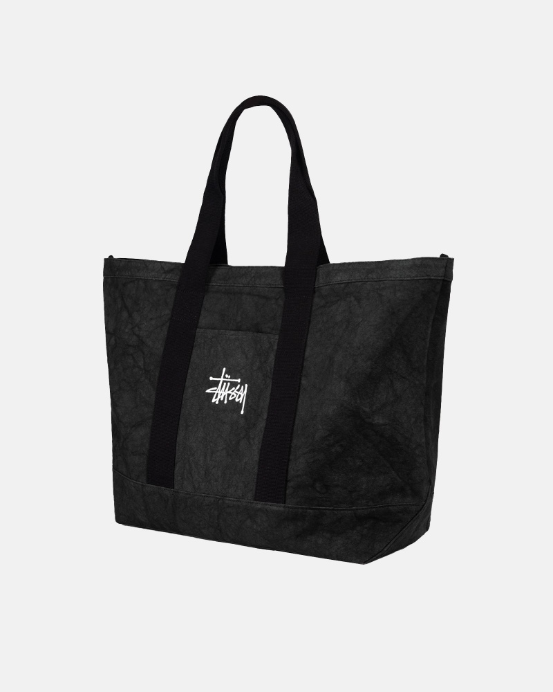 Stussy Canvas Extra Large Tote Bags Black | 47310UATF