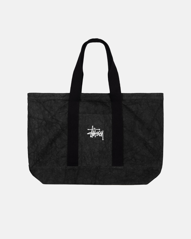 Stussy Canvas Extra Large Tote Bags Black | 47310UATF