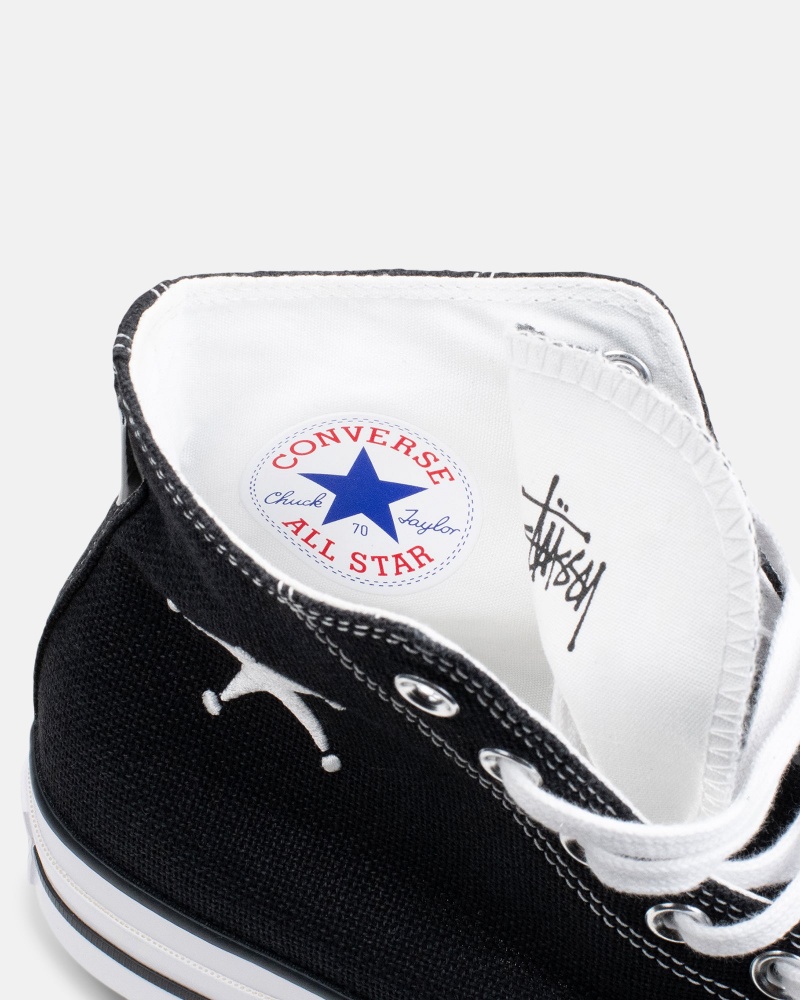 Stussy Chuck 70 Hi Shoes Black / White | 27134BKXL