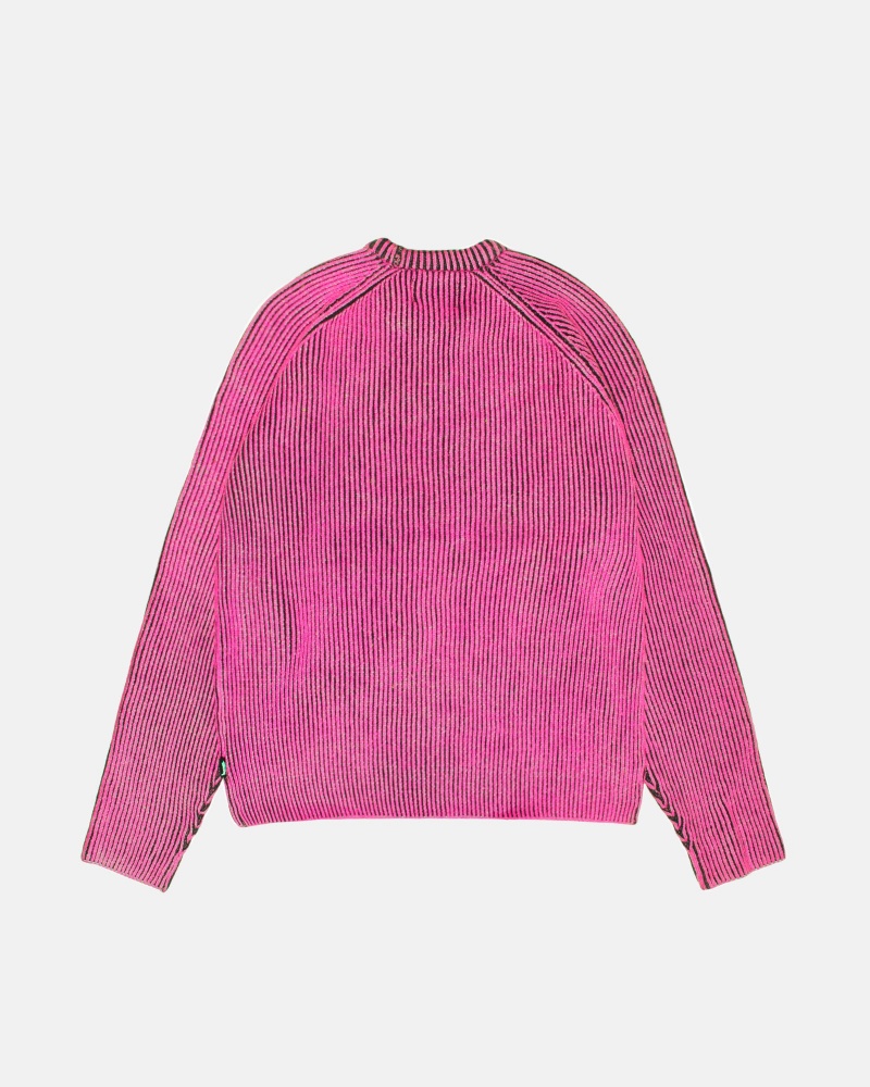 Stussy Contrast Rib Sweaters Pink | 76521NGSB