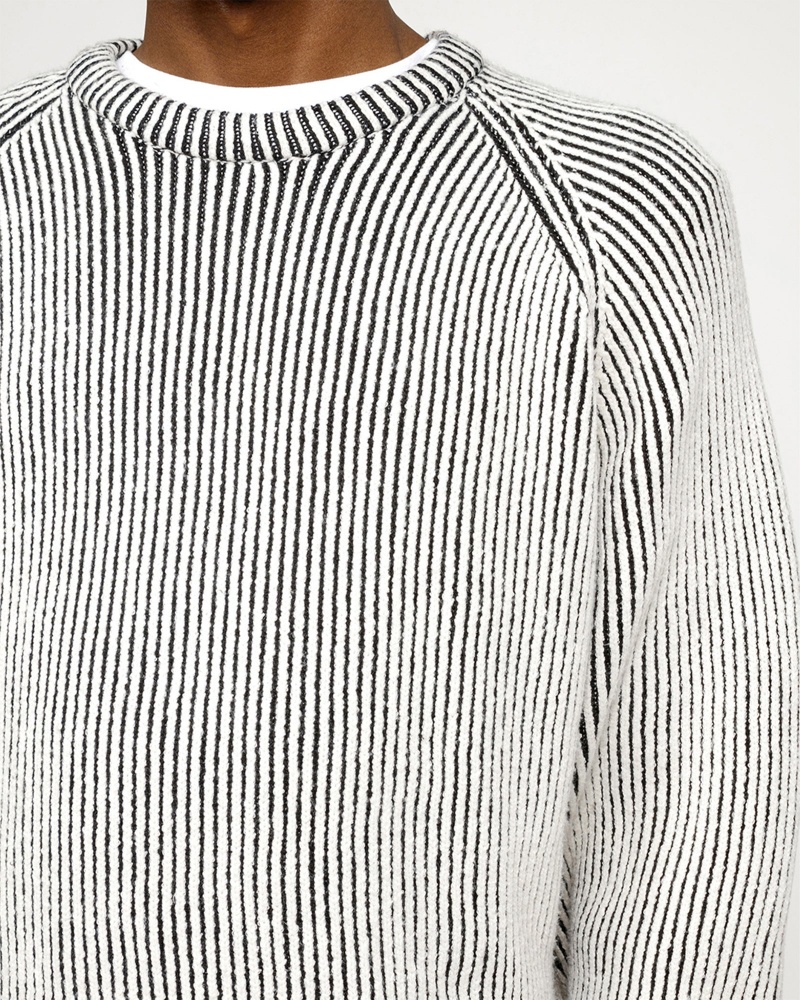 Stussy Contrast Rib Sweaters White | 20517MAYP