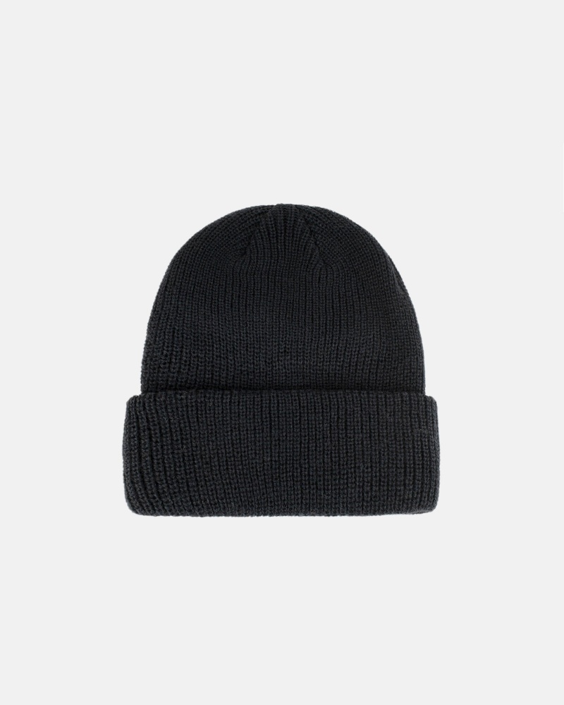 Stussy Cuff Basic Beanie Black | 72518SYKM