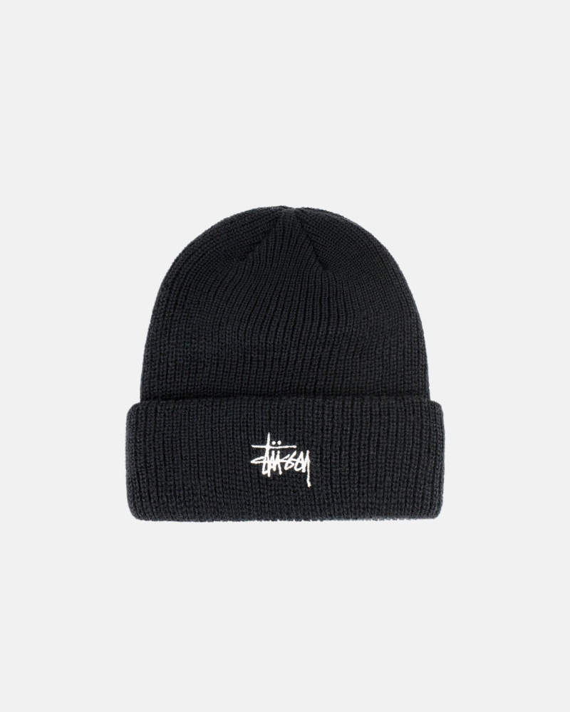 Stussy Cuff Basic Beanie Black | 72518SYKM