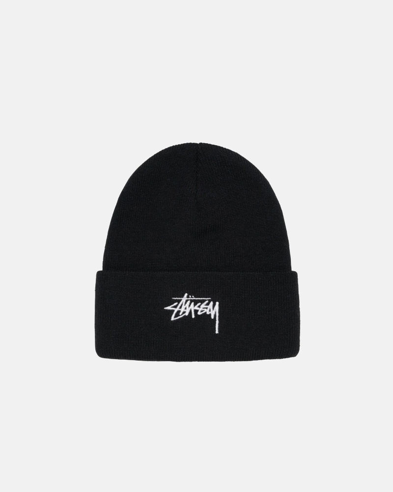 Stussy Cuff Stock Beanie Black | 75038KCTF