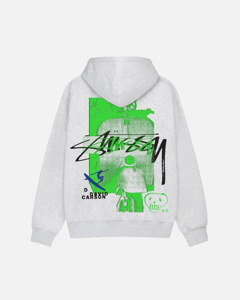 Stussy David Carson Vespa Hoodie Grey | 01923WJRN