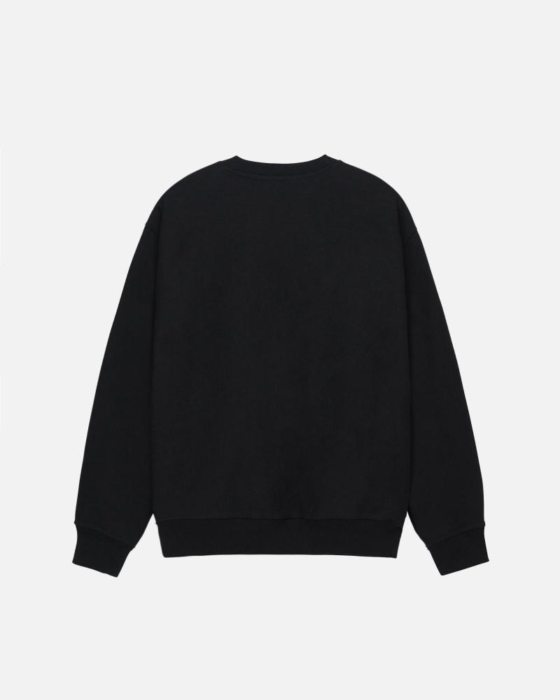 Stussy Dot Sport Crew Sweatshirts Black | 54607BCGE