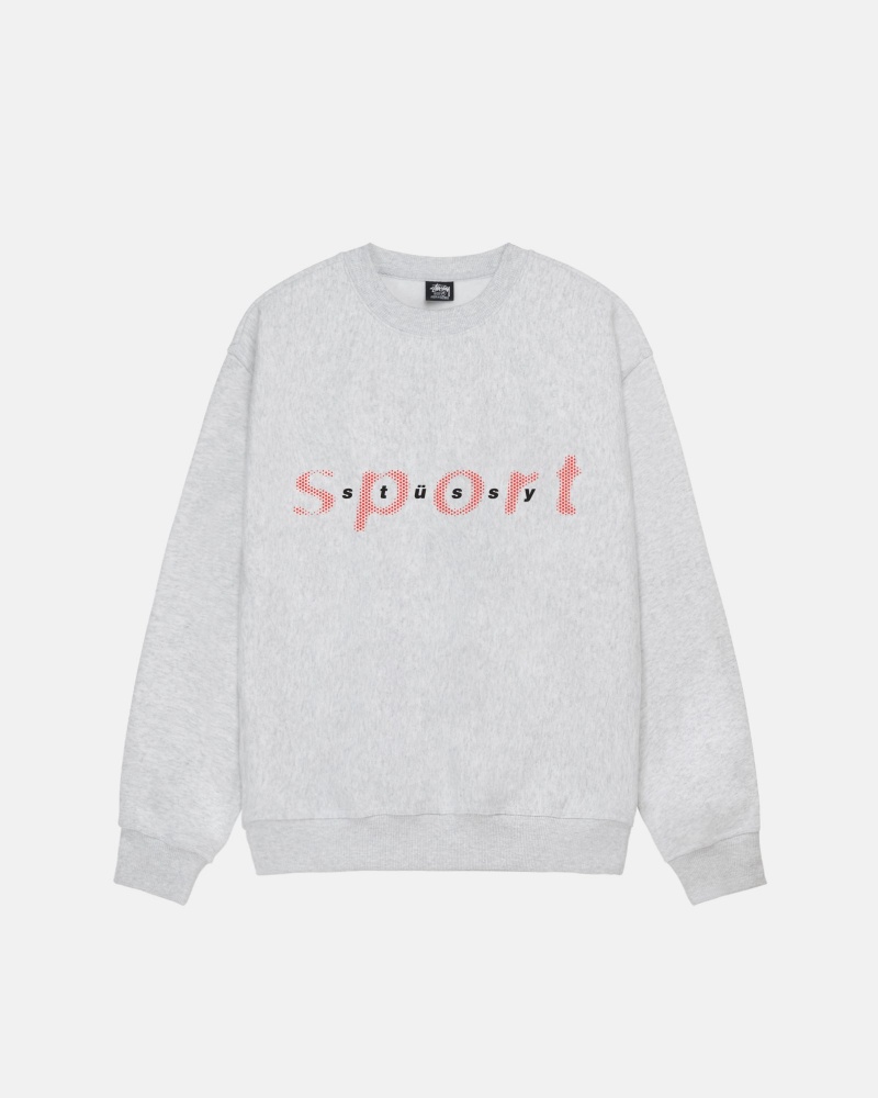 Stussy Dot Sport Crew Sweatshirts Grey | 39825OSKM