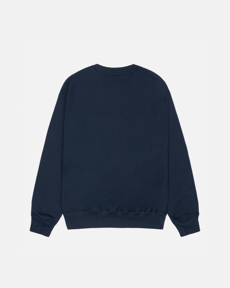 Stussy Dot Sport Crew Sweatshirts Navy | 40856DOQT