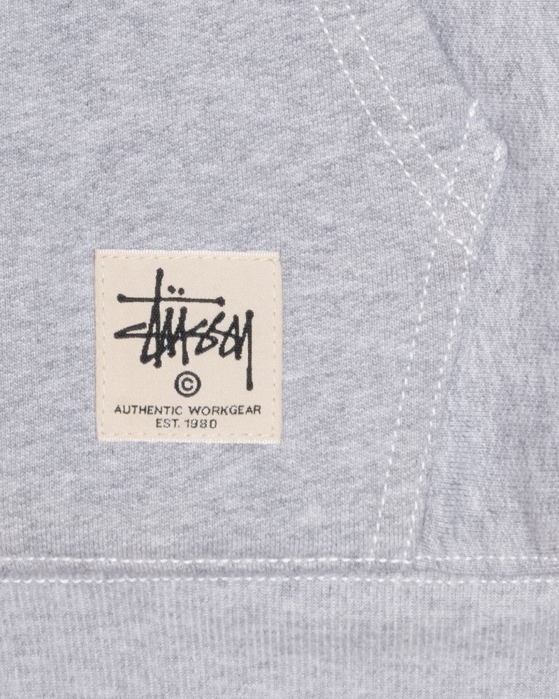 Stussy Double Face Label Zip Hoodie Grey | 15304UPDM