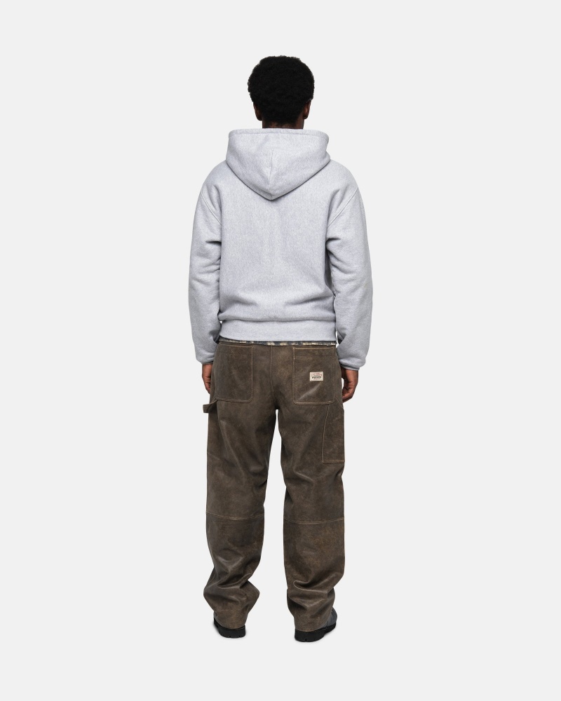 Stussy Double Face Label Zip Hoodie Grey | 15304UPDM