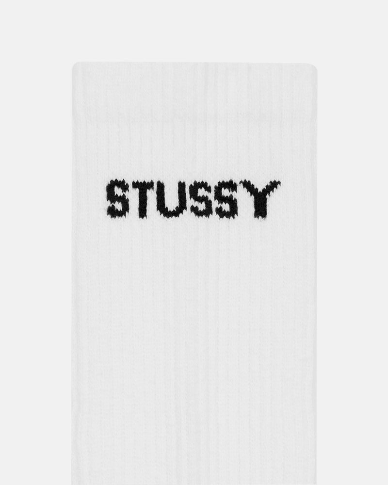 Stussy Dri-fit Crew Socks White | 45927YCWP