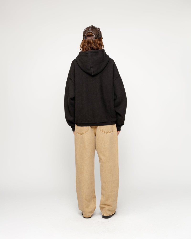 Stussy Embroidered Relaxed Hoodie Black | 60952PRCG