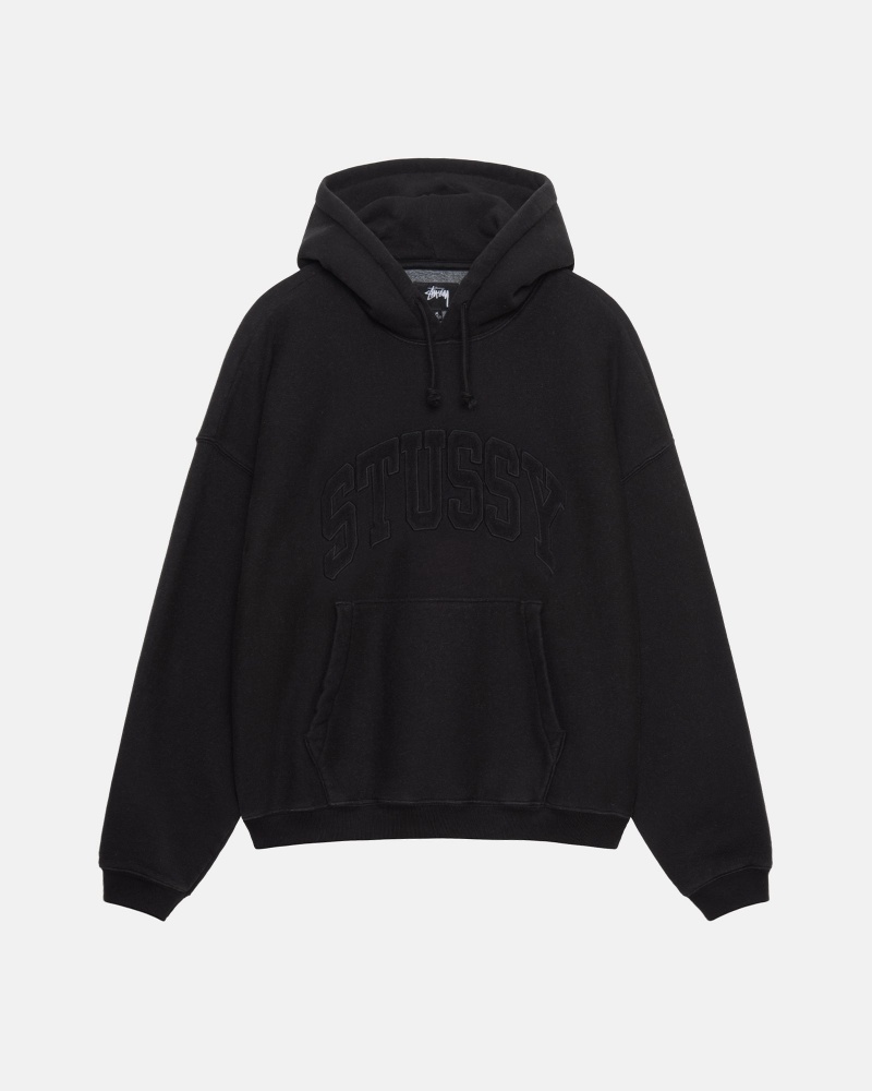 Stussy Embroidered Relaxed Hoodie Black | 60952PRCG