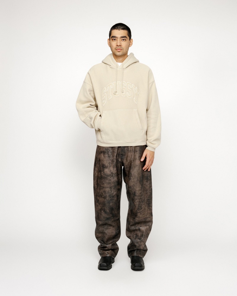 Stussy Embroidered Relaxed Hoodie Brown | 31049NYEH