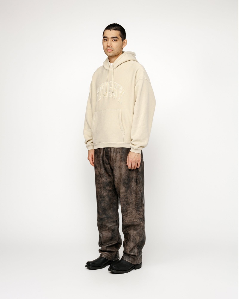 Stussy Embroidered Relaxed Hoodie Brown | 31049NYEH