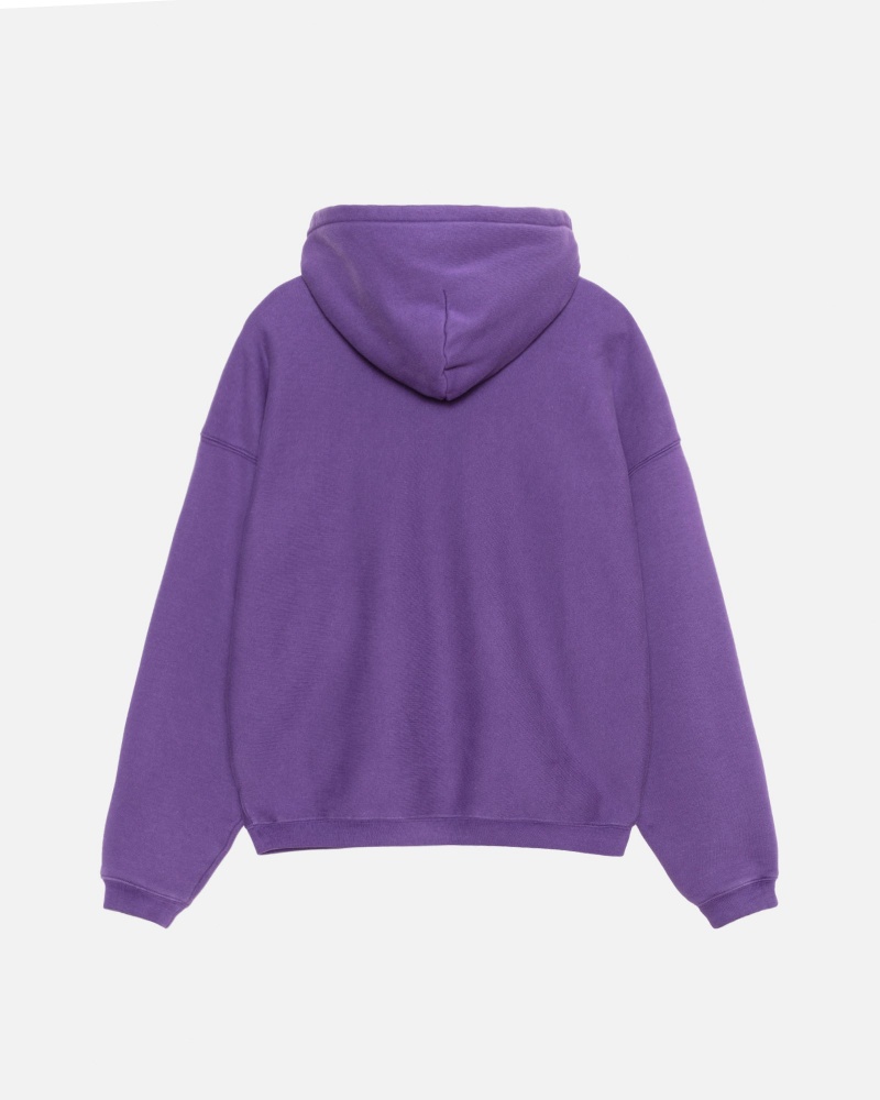 Stussy Embroidered Relaxed Hoodie Purple | 45170VEOM