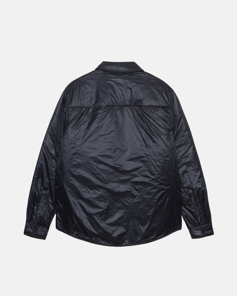 Stussy Fatigue Nylon Overshirt Black | 71605TVDG