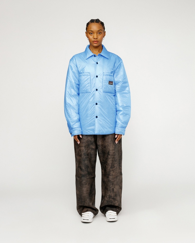 Stussy Fatigue Nylon Overshirt Blue | 14523QKRO