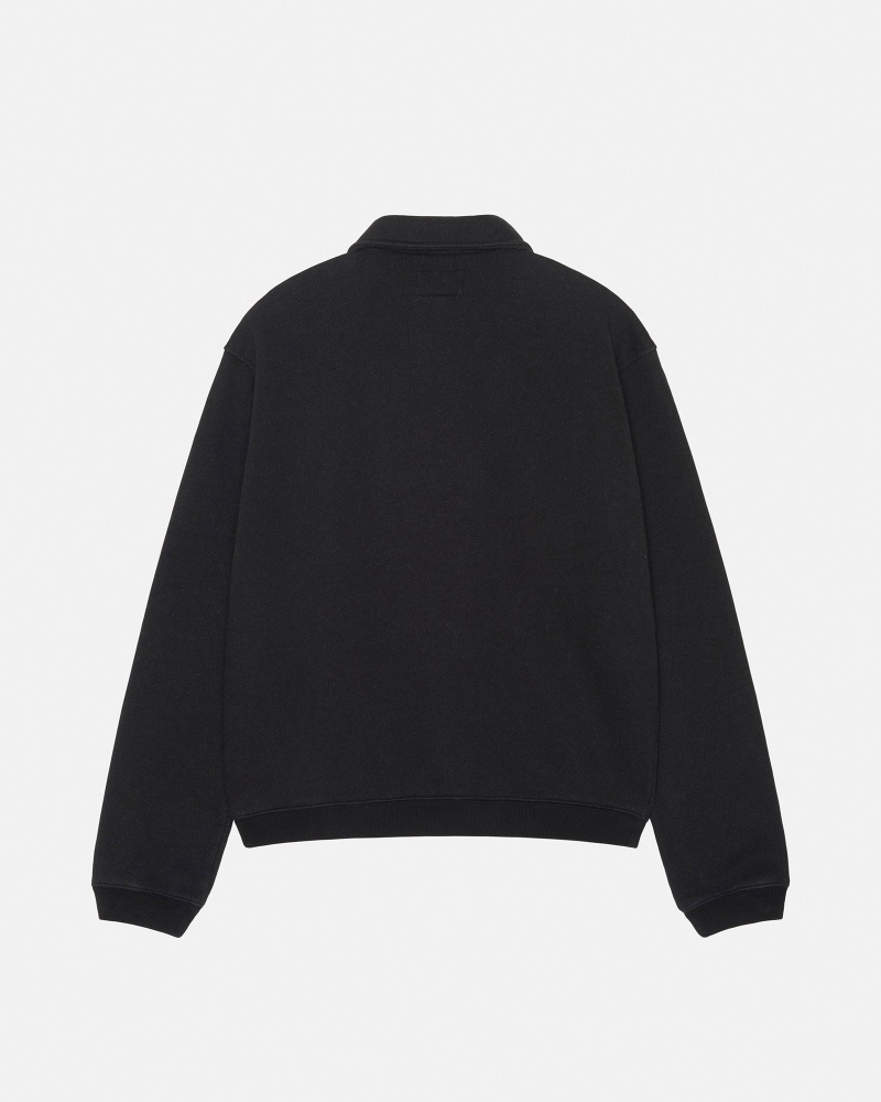 Stussy Half Zip Mock Neck Sweatshirts Black | 19806MSAP