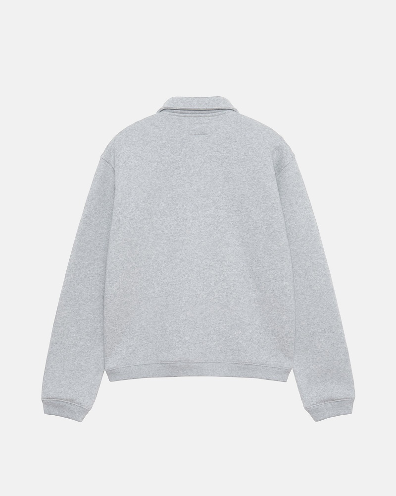 Stussy Half Zip Mock Neck Sweatshirts Grey | 06314NZBE