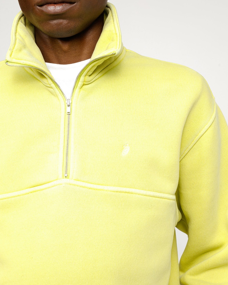 Stussy Half Zip Mock Neck Sweatshirts Light Green | 34180FLEV