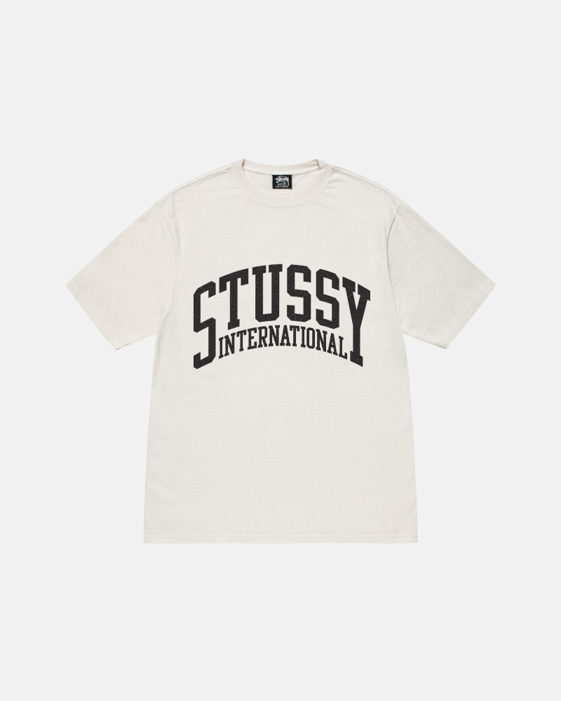 Stussy International Pigment Dyed T Shirts Beige | 58947HOJB