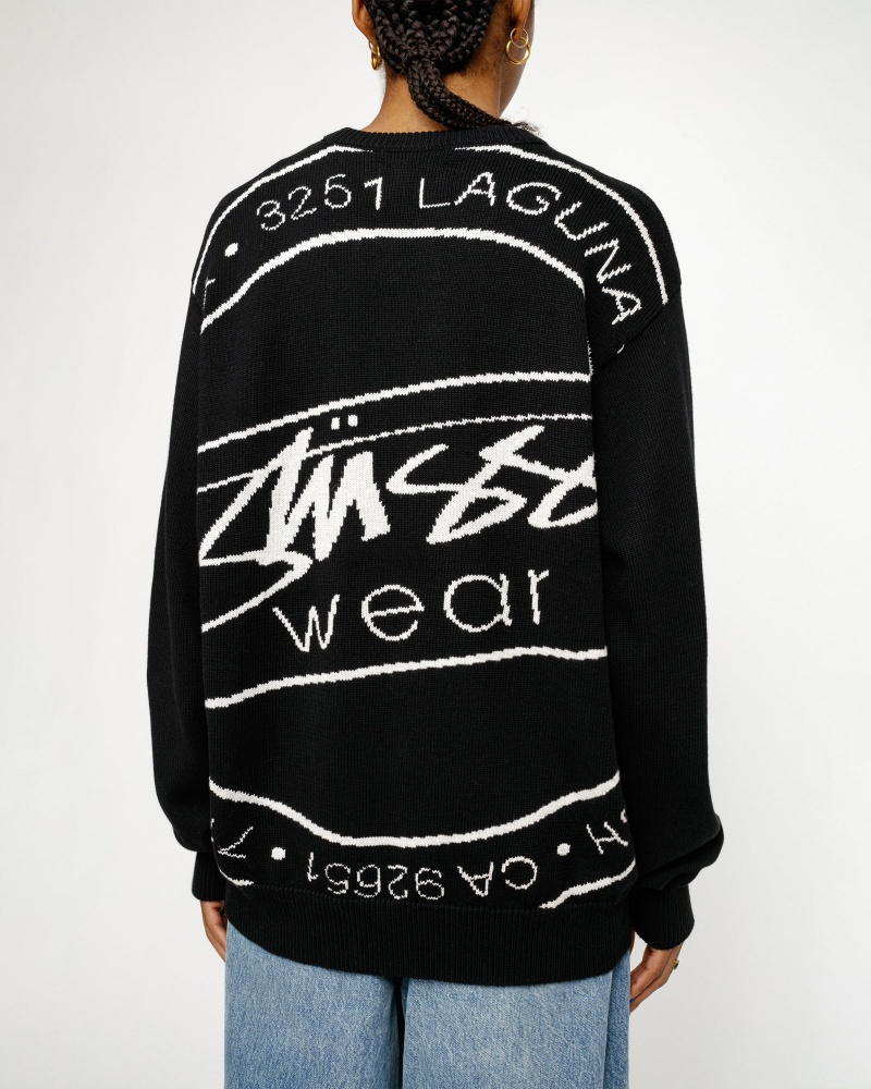 Stussy Laguna Icon Sweaters Black | 20198RIDX