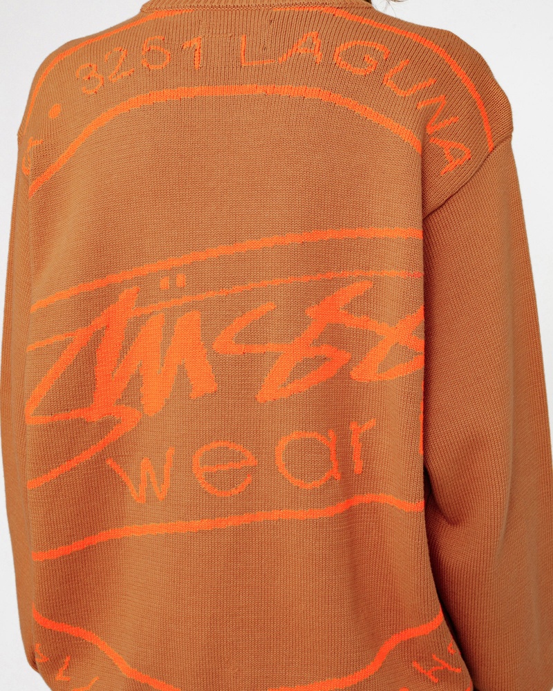 Stussy Laguna Icon Sweaters Brown | 16942ELKP