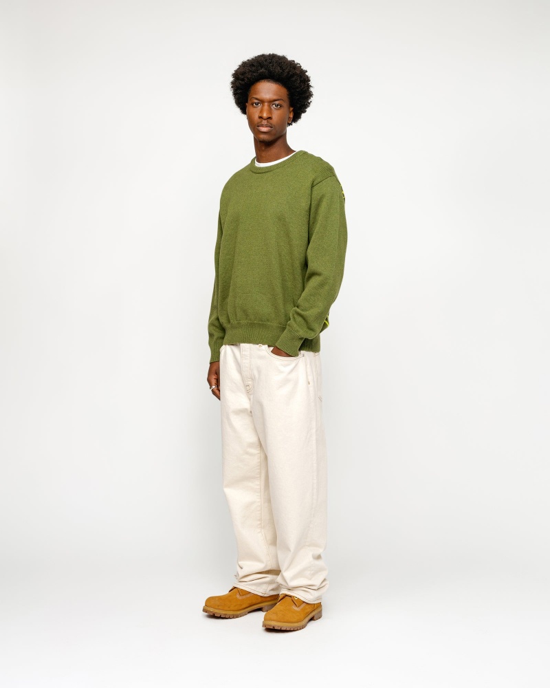 Stussy Laguna Icon Sweaters Dark Green | 30459ITJZ