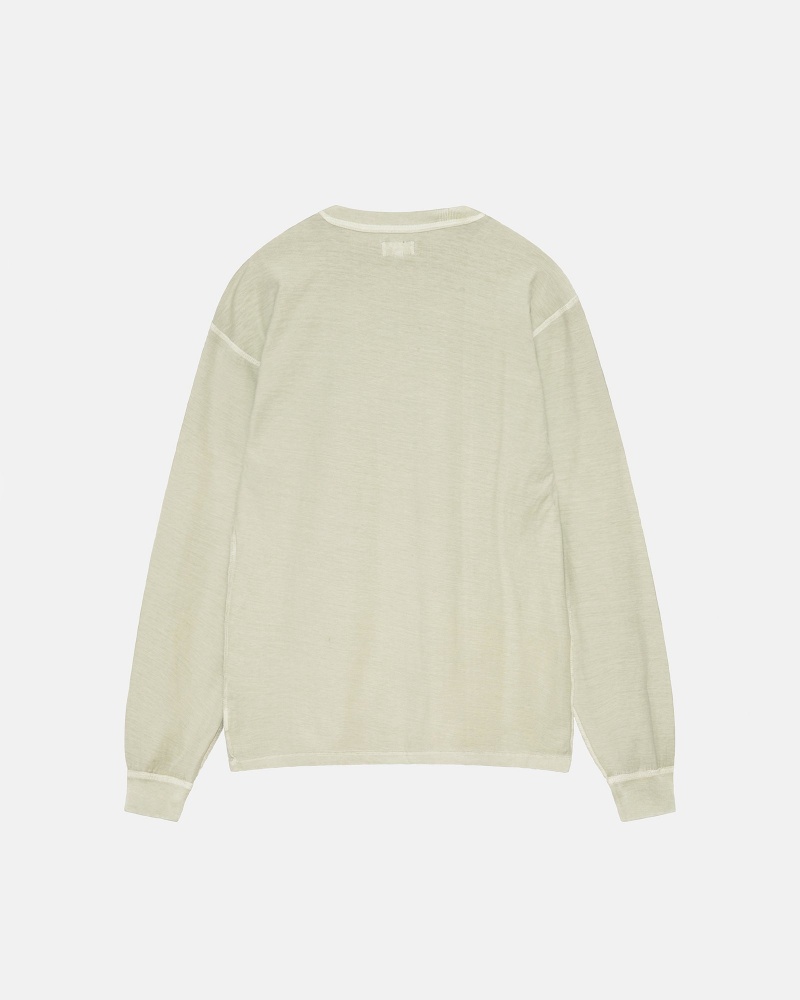 Stussy Lazy Longsleeve T Shirts Olive | 56790WMUZ