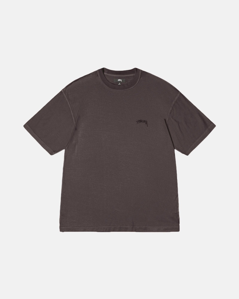 Stussy Lazy T Shirts Black | 50137QJDU