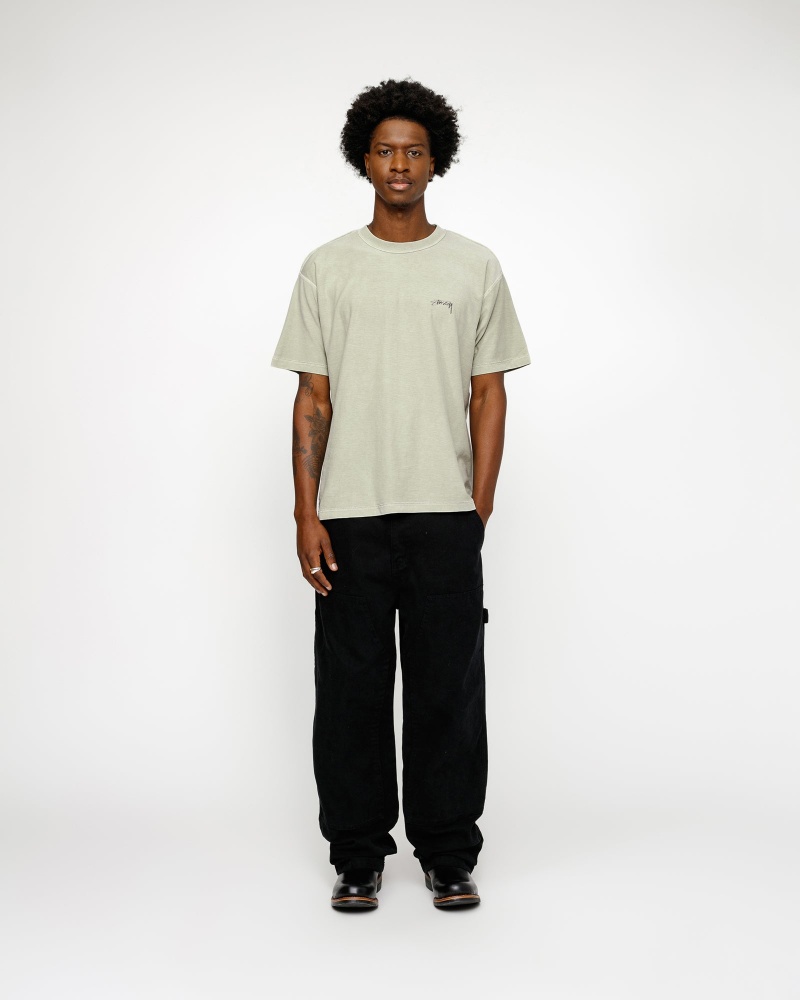 Stussy Lazy T Shirts Olive | 82174ZWHJ