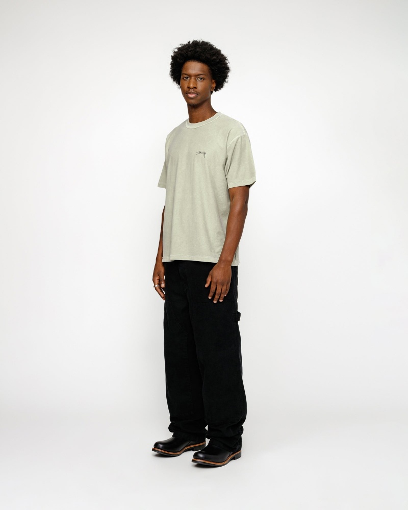 Stussy Lazy T Shirts Olive | 82174ZWHJ