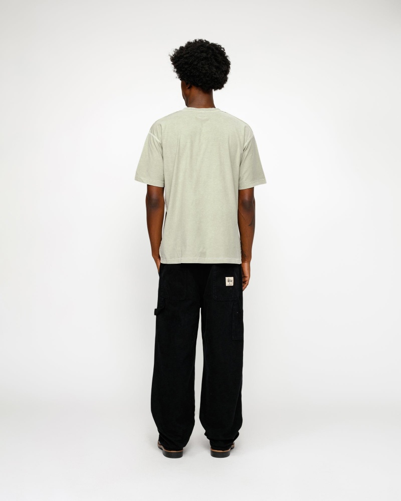 Stussy Lazy T Shirts Olive | 82174ZWHJ