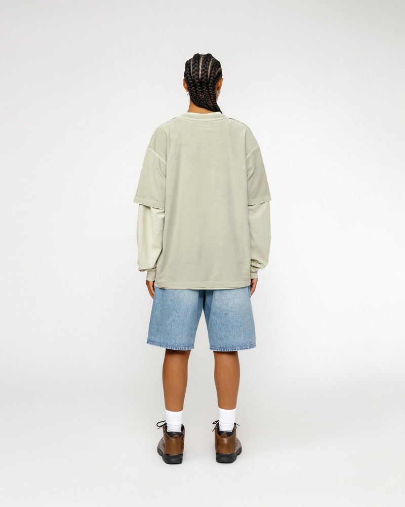 Stussy Lazy T Shirts Olive | 82174ZWHJ