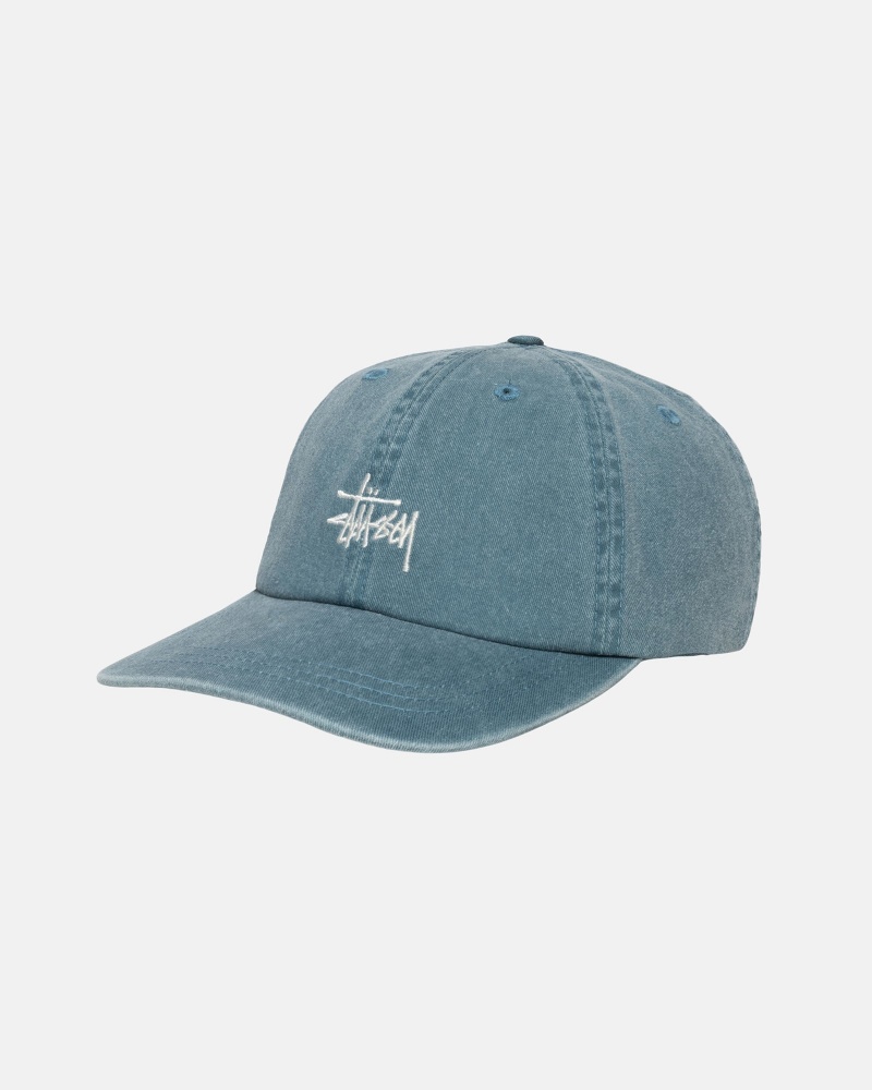 Stussy Low Pro Basic Washed Strapback Caps Blue | 47812AYKV