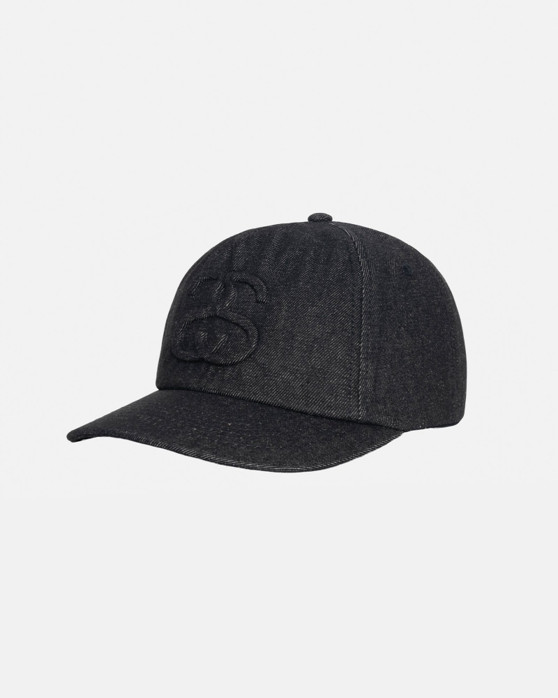 Stussy Low Pro Big Link Emboss Snapback Caps Black | 71542NXJC