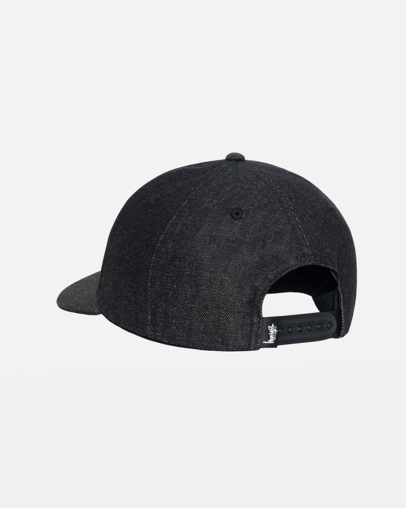 Stussy Low Pro Big Link Emboss Snapback Caps Black | 71542NXJC