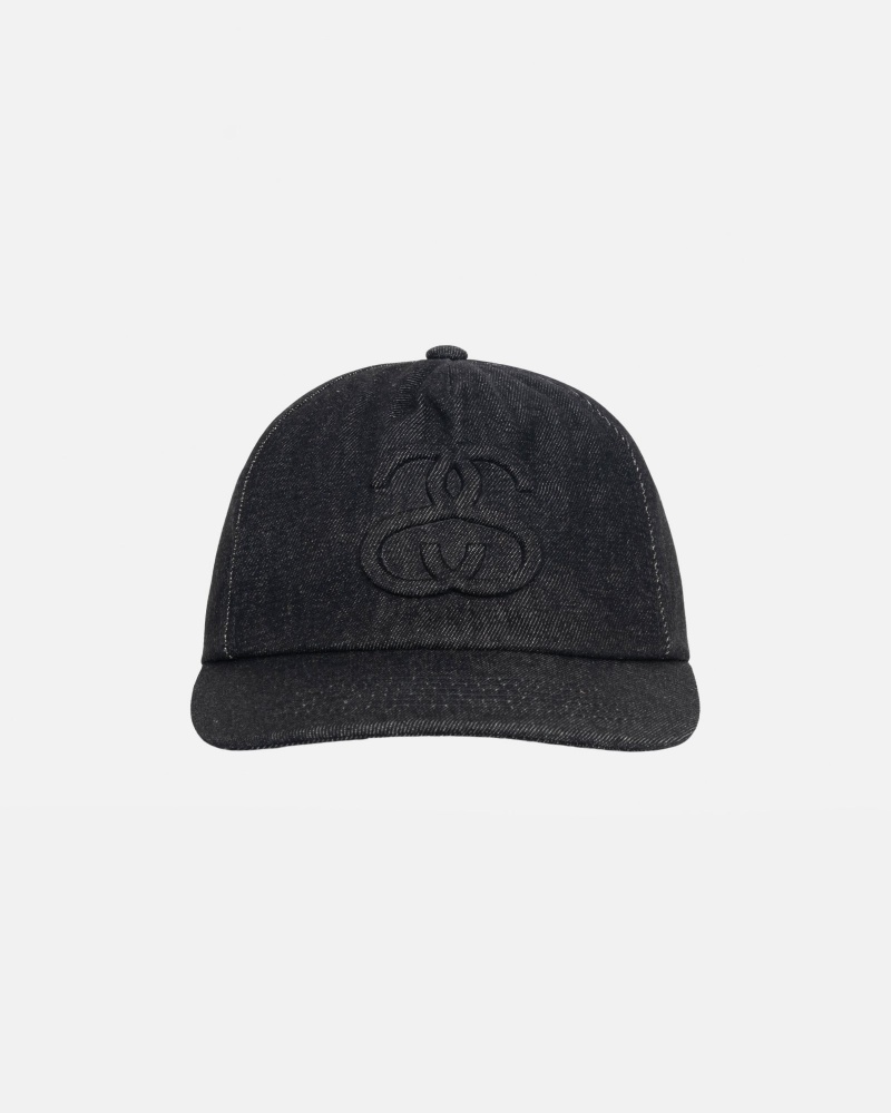 Stussy Low Pro Big Link Emboss Snapback Caps Black | 71542NXJC