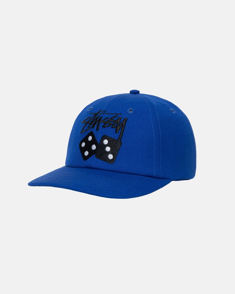 Stussy Low Pro Stock Dice Snapback Caps Blue | 39506EWTP