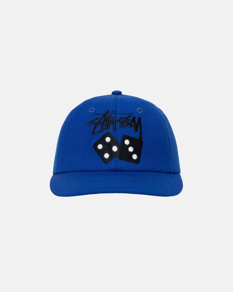 Stussy Low Pro Stock Dice Snapback Caps Blue | 39506EWTP