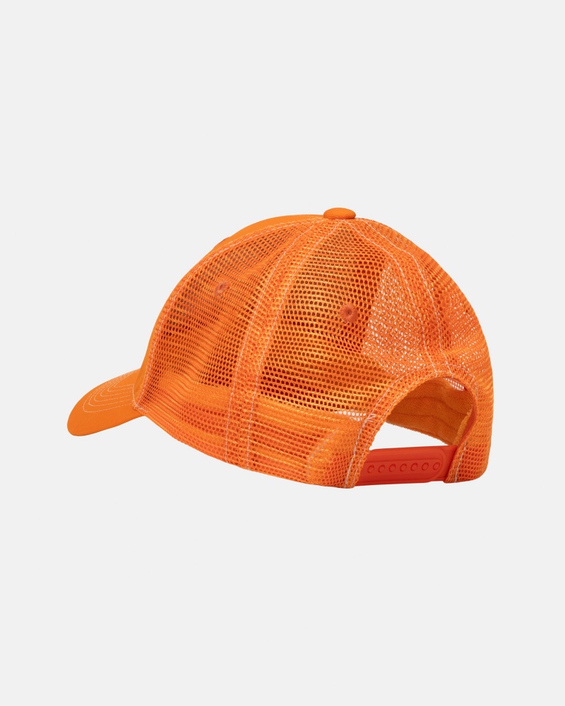 Stussy Low Pro Trucker 8 Ball Snapback Caps Orange | 64078KIFP