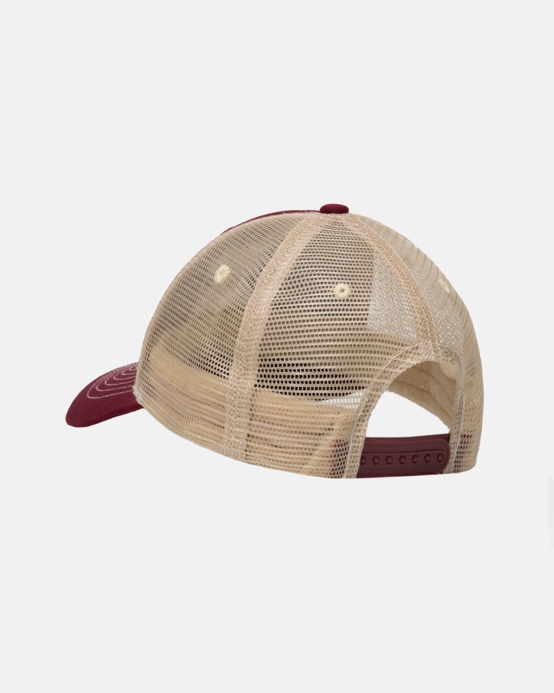 Stussy Low Pro Trucker 8 Ball Snapback Caps Burgundy | 16589PTIF