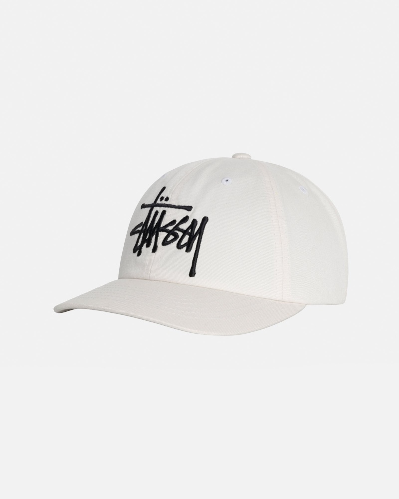 Stussy Low Profile Big Basic Snapback Caps White | 91342KGDO