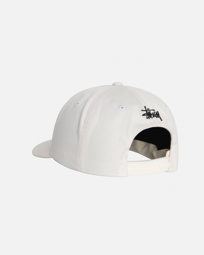 Stussy Low Profile Big Basic Snapback Caps White | 91342KGDO