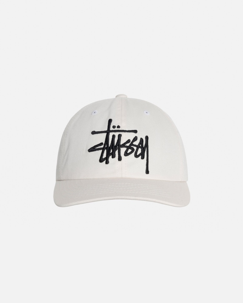 Stussy Low Profile Big Basic Snapback Caps White | 91342KGDO