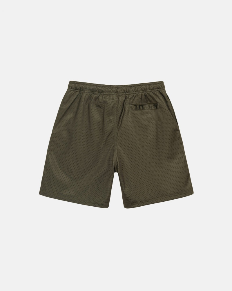 Stussy Mesh Big Basic Shorts Olive | 62541DFXP