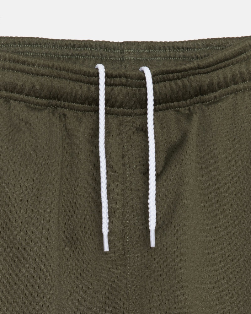 Stussy Mesh Big Basic Shorts Olive | 62541DFXP