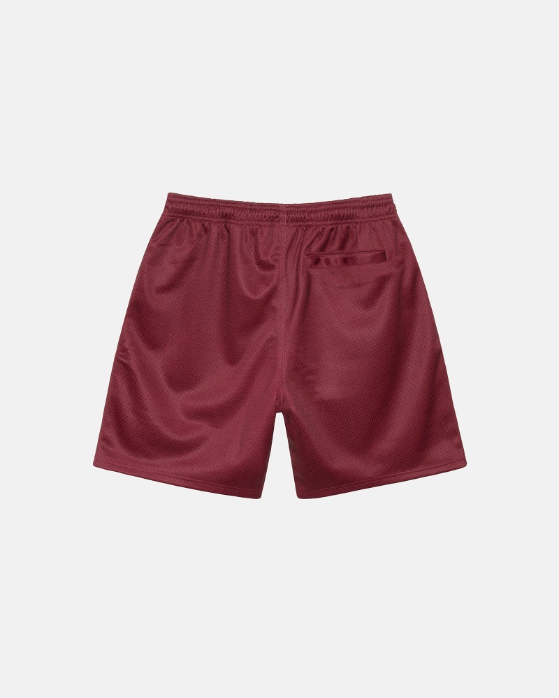 Stussy Mesh Sport Shorts Burgundy | 57643ZFWE