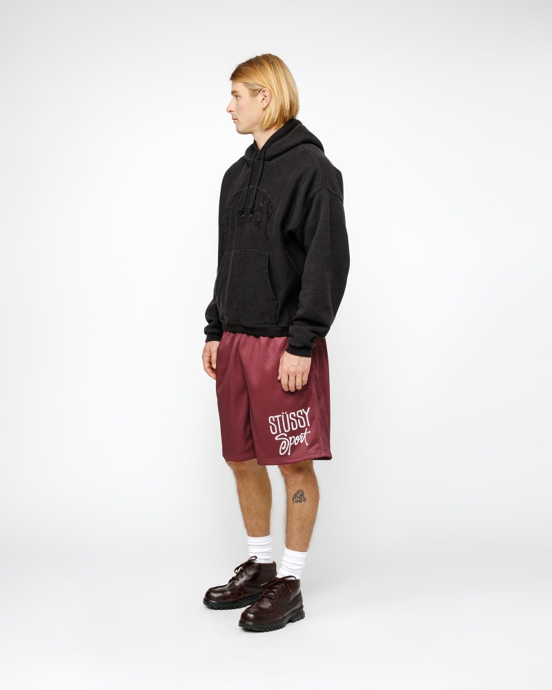 Stussy Mesh Sport Shorts Burgundy | 57643ZFWE